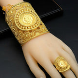 Cuff Bangles With Rings African Indian Carve Bangles