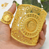 Cuff Bangles With Rings African Indian Carve Bangles