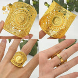 Cuff Bangles With Rings African Indian Carve Bangles