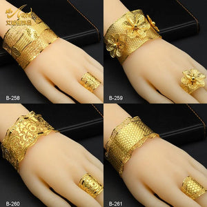 Indian Plated Jewelry Bangle With Ring For Women Moroccan Bracelet