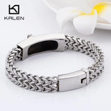 Christian Jesus Cross Charm Bracelet Stainless Steel Mesh Chain Link Armband