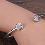 Signature Open Bangle 925 Silver Rose Plated Jewelry Gift