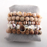 Magnetic Dalmatian Bracelet Set Natural Druzy Stone CZ Ball Bracelets