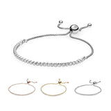Sterling Silver Adjustable Slider Tennis Bracelet