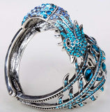 YACQ Peacock Bracelet Crystal Bangle Cuff for Her