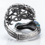 YACQ Peacock Bracelet Crystal Bangle Cuff for Her