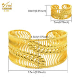 Dubai 24K Plated Bangles With Ring Nigerian Wedding Bridal Charm Bracelets