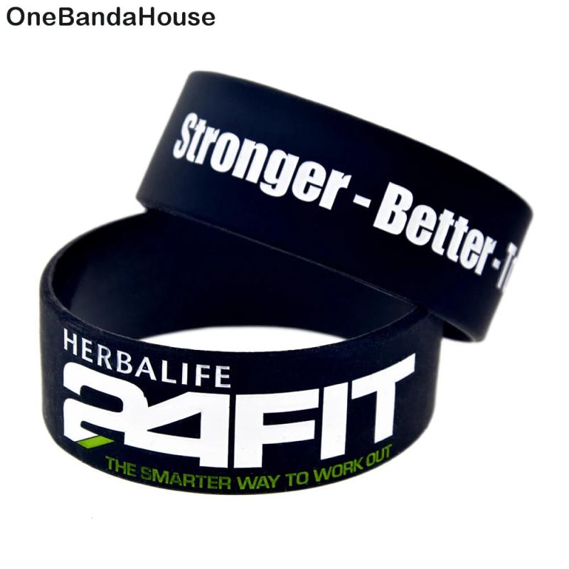 OBH 25pcs 24 Hour Fitness 1 Inch Silicone Bracelet
