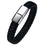 Leather Stainless Steel Cremation Bangle Keepsake Urn Bracelet for Ashes