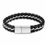 Leather Stainless Steel Cremation Bangle Keepsake Urn Bracelet for Ashes