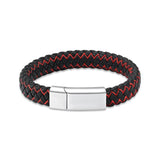 Leather Stainless Steel Cremation Bangle Keepsake Urn Bracelet for Ashes