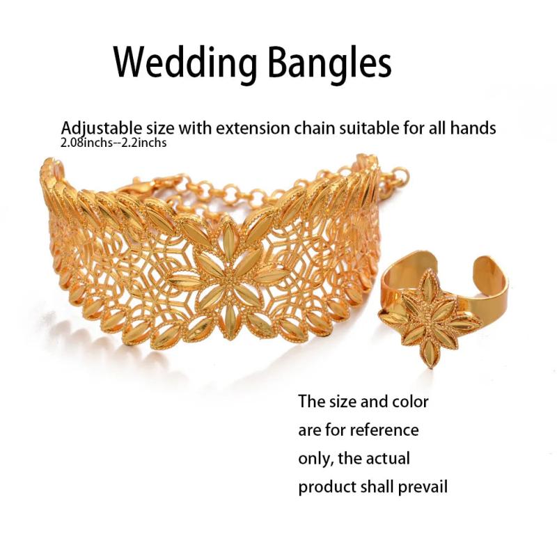 Ethiopian Bangles for Women Girls Dubai 24k African Arabic Jewelry