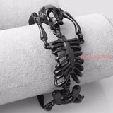 Skull Bones Bracelet Gothic Jewelry Stainless Steel Skeleton Men Bangles