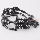 Skull Bones Bracelet Gothic Jewelry Stainless Steel Skeleton Men Bangles