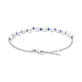 925 Silver Pearl Chain Bracelet for Women