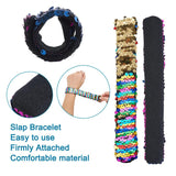 14pcs Reversible Sequin Slap Bracelets for Kids & Adults Party Favors