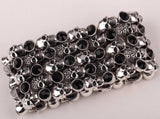 YACQ Skull Skeleton Stretch Cuff Bracelet Women Biker Bling Crystal Jewelry
