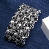YACQ Skull Skeleton Stretch Cuff Bracelet Women Biker Bling Crystal Jewelry