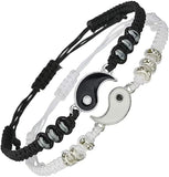 6 Pcs Yin Yang Tai Chi Bracelet Adjustable Matching Taiji Trigram Cord Bracelets
