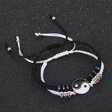 6 Pcs Yin Yang Tai Chi Bracelet Adjustable Matching Taiji Trigram Cord Bracelets