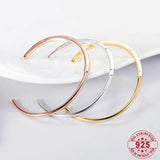 925 Silver Ladies Sparkling Bangle Bracelet Love