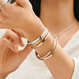 925 Silver Ladies Sparkling Bangle Bracelet Love