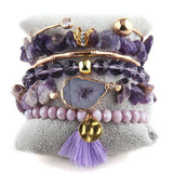 Boho Stack 6pc Beaded Bracelet Bangle Set for Women