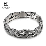 14mm Boxing Bracelet Mens Stainless Steel Wristband Silver Jewelry