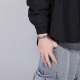 14mm Boxing Bracelet Mens Stainless Steel Wristband Silver Jewelry