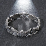 14mm Boxing Bracelet Mens Stainless Steel Wristband Silver Jewelry