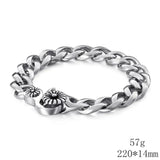 22cm Link Chain Bracelet For Men Heavy Chunky Cuban Chain Biker Bracelet