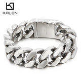 22cm Link Chain Bracelet For Men Heavy Chunky Cuban Chain Biker Bracelet