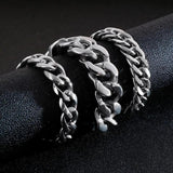 22cm Link Chain Bracelet For Men Heavy Chunky Cuban Chain Biker Bracelet