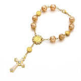 Catholic Rosary Necklace Glass Pearl Beads Decade Rosary Pendent For Women
