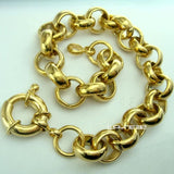 11mm Belcher Bolt Ring Link Bracelet Men Women Solid Jewellery B164