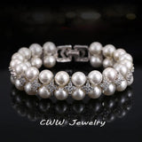CWWZircons Double Rows Zirconia Big Bridal Bracelet for Women