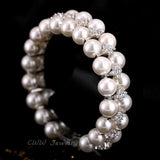 CWWZircons Double Rows Zirconia Big Bridal Bracelet for Women