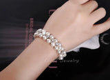 CWWZircons Double Rows Zirconia Big Bridal Bracelet for Women