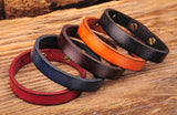 5pcs Multi-Color Single Band Leather Bracelet Wristband