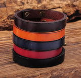5pcs Multi-Color Single Band Leather Bracelet Wristband