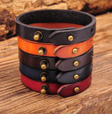 5pcs Multi-Color Single Band Leather Bracelet Wristband