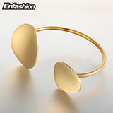 Flower Petals Cuff Bracelet Stainless Steel Bangle For Women