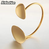 Flower Petals Cuff Bracelet Stainless Steel Bangle For Women