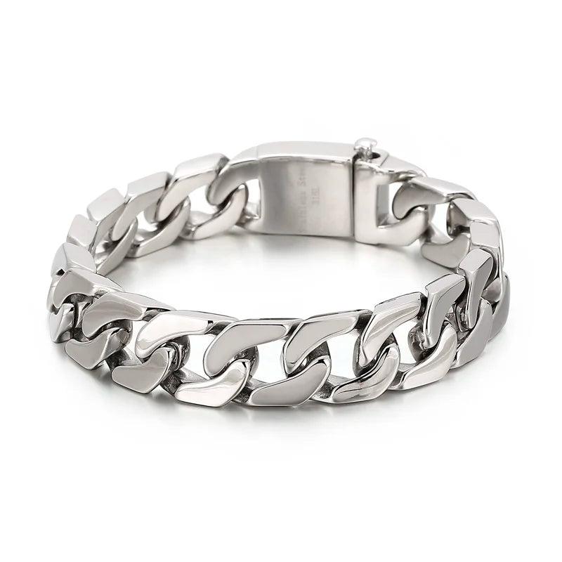14mm High Stainless Steel Men's Bracelet O-chain