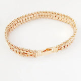585 Rose Jewelry Men Bracelet Bangle Wide Metal Hand Link Charm