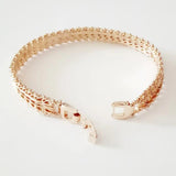585 Rose Jewelry Men Bracelet Bangle Wide Metal Hand Link Charm