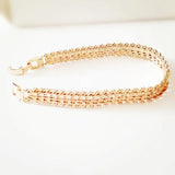 585 Rose Jewelry Men Bracelet Bangle Wide Metal Hand Link Charm
