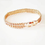 585 Rose Jewelry Men Bracelet Bangle Wide Metal Hand Link Charm