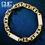 Men's Square Clustered Cuban Chain Bracelet Hip Hop Zirconia Rock Jewelry
