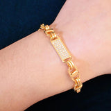 Men's Square Clustered Cuban Chain Bracelet Hip Hop Zirconia Rock Jewelry
